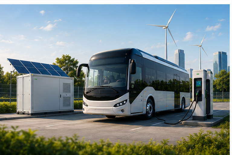 E-mobility bus charging station